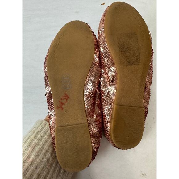 Sam Edelman Felicia Ballet Flats Rose Gold Sequins Kids Slip-On Girls Size 3 - Picture 8 of 8